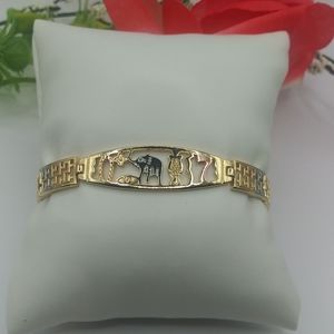 18k Gold Plated three tone lucky bracelet